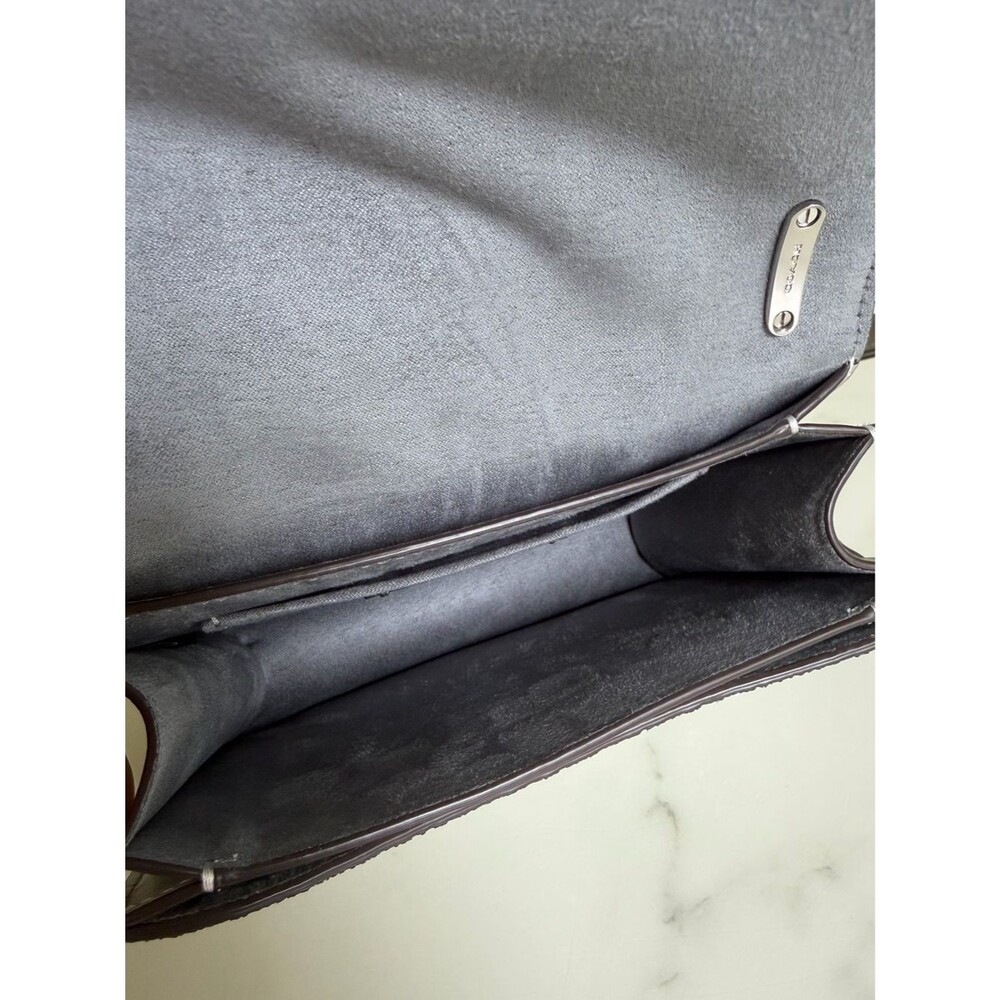 Coach Morgan Square Crossbody Shoulder Bag in Silver Glitter Leather CO925 - Picture 9 of 16